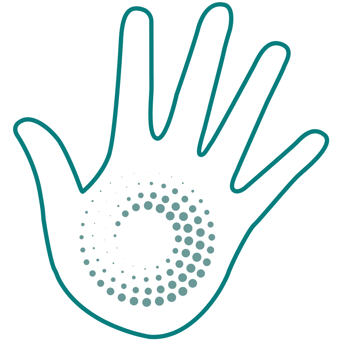Groene hand Bronzwaer Fysiotherapie